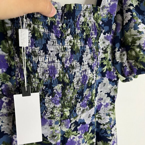 ASTR The Label Size Small Blue Asymmetrical High Low Midi Short Sleeve Dress NWT - Picture 6 of 12